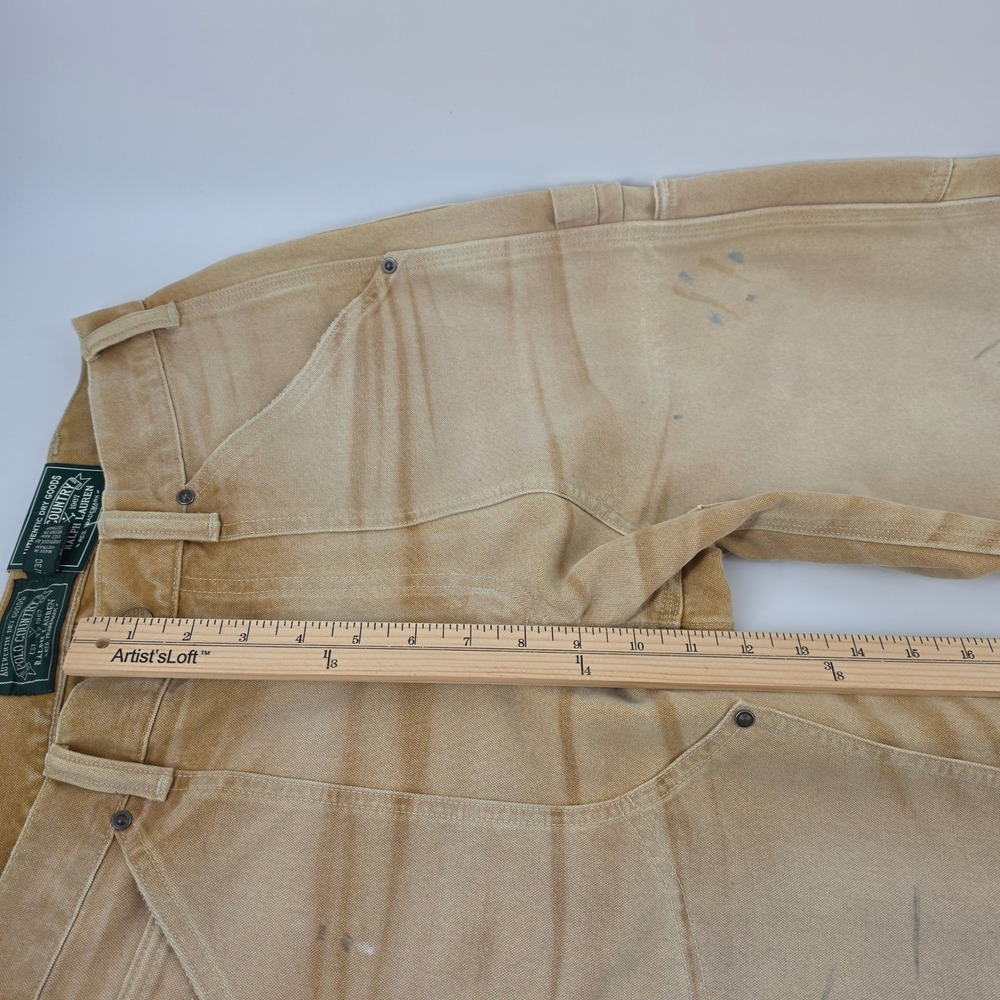 Polo Country Ralph Lauren Mens Tan Double Knee Canvas Carpenter Pants 29x30 NWOT - Picture 7 of 8